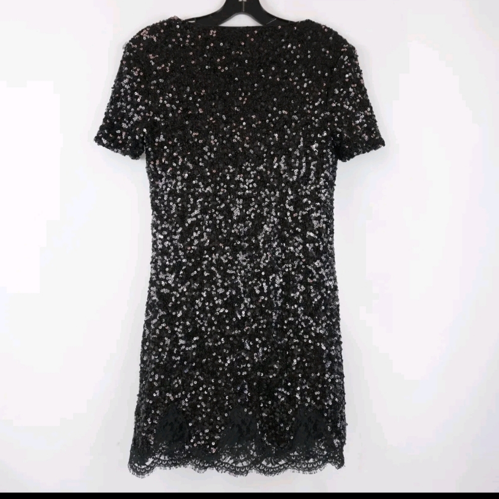 Ermanno Firenze Mini Full Sequin Dress In Black - IT Women's Size 40